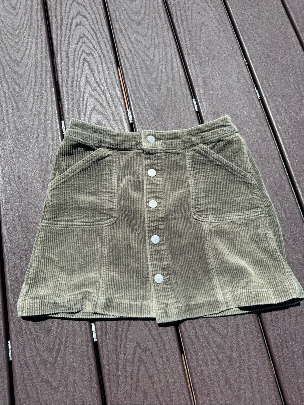 wild fable Olive Green Corduroy Button-Front Mini Skirt
